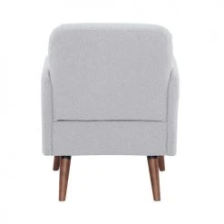 Drawer Fauteuils Fauteuil Rétro En Tissu Bouclette Pieds Bois Foncé Gris Clair -Chaise Soldes 2024 fauteuil retro en tissu bouclette pieds bois fonce gris clair 3