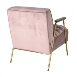 Mathi Design Fauteuils Fauteuil Retro En Velours Rose -Chaise Soldes 2024 fauteuil retro en velours rose 2