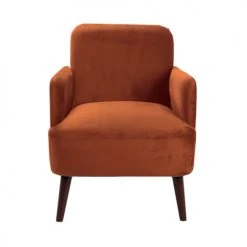 Drawer Fauteuils Fauteuil Rétro Velours Rouille -Chaise Soldes 2024 fauteuil retro velours rouille 2