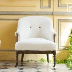 PIB Fauteuils Fauteuil Rond En Tissu Beige -Chaise Soldes 2024 fauteuil rond en tissu beige 2