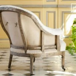 PIB Fauteuils Fauteuil Rond En Tissu Beige -Chaise Soldes 2024 fauteuil rond en tissu beige 3