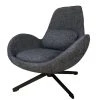 Mathi Design Fauteuils Fauteuil Rotatif En Tissu Gris