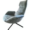 Mathi Design Fauteuils Fauteuil Rotatif En Velours Bleu