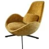 Mathi Design Fauteuils Fauteuil Rotatif En Velours Moutarde