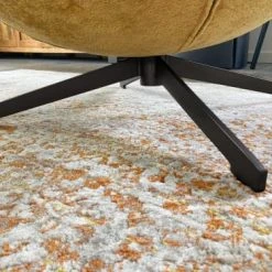 Mathi Design Fauteuils Fauteuil Rotatif En Velours Moutarde -Chaise Soldes 2024 fauteuil rotatif en velours moutarde 2