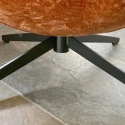 Mathi Design Fauteuils Fauteuil Rotatif En Velours Orange -Chaise Soldes 2024 fauteuil rotatif en velours orange 3