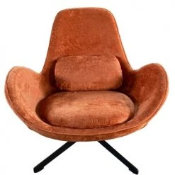 Mathi Design Fauteuils Fauteuil Rotatif En Velours Orange -Chaise Soldes 2024 fauteuil rotatif en velours orange 6