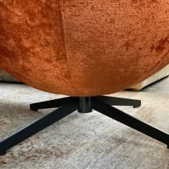 Mathi Design Fauteuils Fauteuil Rotatif En Velours Orange -Chaise Soldes 2024 fauteuil rotatif en velours orange 8