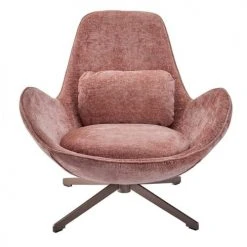 Mathi Design Fauteuils Fauteuil Rotatif En Velours Rose -Chaise Soldes 2024 fauteuil rotatif en velours rose 2