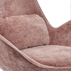 Mathi Design Fauteuils Fauteuil Rotatif En Velours Rose -Chaise Soldes 2024 fauteuil rotatif en velours rose 3