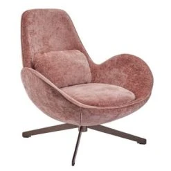 Mathi Design Fauteuils Fauteuil Rotatif En Velours Bleu Gris -Chaise Soldes 2024 fauteuil rotatif en velours rose 5