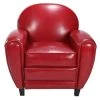 Rendez Vous Déco Fauteuils Fauteuil Rouge En Croute De Cuir Enduite