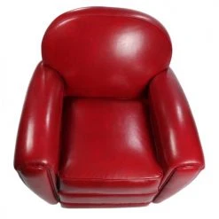 Rendez Vous Déco Fauteuils Fauteuil Rouge En Croute De Cuir Enduite -Chaise Soldes 2024 fauteuil rouge en croute de cuir enduite 3