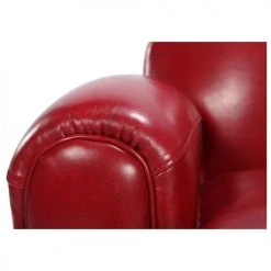 Rendez Vous Déco Fauteuils Fauteuil Rouge En Croute De Cuir Enduite -Chaise Soldes 2024 fauteuil rouge en croute de cuir enduite 4