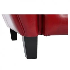 Rendez Vous Déco Fauteuils Fauteuil Rouge En Croute De Cuir Enduite -Chaise Soldes 2024 fauteuil rouge en croute de cuir enduite 5