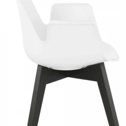 Kokoon Design Fauteuils Fauteuil Scandinave Rembourré Assise Blanc Pieds Noir -Chaise Soldes 2024 fauteuil scandinave rembourre assise blanc pieds noir 1