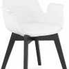 Kokoon Design Fauteuils Fauteuil Scandinave Rembourré Assise Blanc Pieds Noir