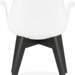 Kokoon Design Fauteuils Fauteuil Scandinave Rembourré Assise Blanc Pieds Noir -Chaise Soldes 2024 fauteuil scandinave rembourre assise blanc pieds noir 2