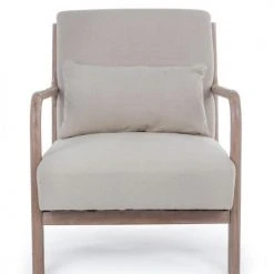 Mathi Design Fauteuils Fauteuil Scandinave Tissu Crème -Chaise Soldes 2024 fauteuil scandinave tissu creme 1