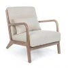 Mathi Design Fauteuils Fauteuil Scandinave Tissu Crème