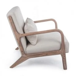 Mathi Design Fauteuils Fauteuil Scandinave Tissu Crème -Chaise Soldes 2024 fauteuil scandinave tissu creme 2