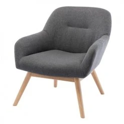 Moloo Fauteuils Fauteuil Scandinave Tissu Gris Pieds Bois