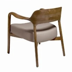 Angel Cerda Fauteuils Fauteuil Simili Cuir Et Bois De Frêne Massif Couleur Noyer -Chaise Soldes 2024 fauteuil simili cuir et bois de frene massif couleur noyer 3