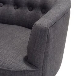 Beliani Fauteuils Fauteuil Tapissé En Tissu Gris Foncé -Chaise Soldes 2024 fauteuil tapisse en tissu gris fonce 4