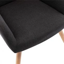 Moloo Fauteuils Fauteuil Tissu Gris Foncé Pieds Bois -Chaise Soldes 2024 fauteuil tissu gris fonce pieds bois 3