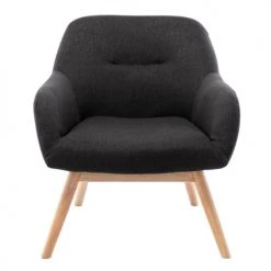 Moloo Fauteuils Fauteuil Tissu Gris Foncé Pieds Bois -Chaise Soldes 2024 fauteuil tissu gris fonce pieds bois 4