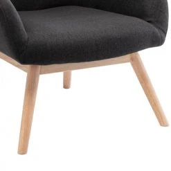Moloo Fauteuils Fauteuil Tissu Gris Foncé Pieds Bois -Chaise Soldes 2024 fauteuil tissu gris fonce pieds bois 5