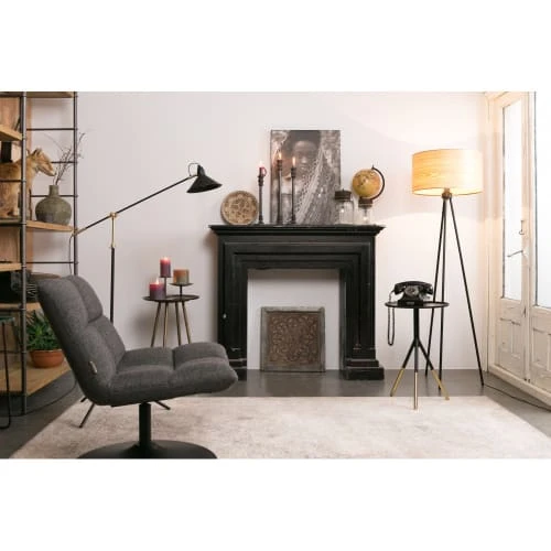 Fauteuil tissu pivotant lounge gris anthracite Dutchbone Fauteuils Fauteuil Tissu Pivotant Lounge Gris Anthracite -Chaise Soldes 2024 fauteuil tissu pivotant lounge gris anthracite 2