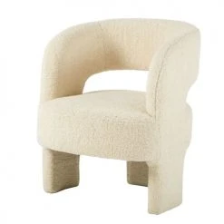 Maisons Du Monde Fauteuils Fauteuil Tripode à Bouclettes Blanches