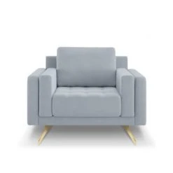 Micadoni Home Fauteuils Fauteuil Velours Bleu Clair 1 Place -Chaise Soldes 2024 fauteuil velours bleu clair 1 place 4