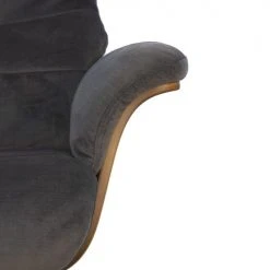 My New Design Fauteuils Fauteuil Velours Et Chêne Naturel - Velours Brun -Chaise Soldes 2024 fauteuil velours et chene naturel velours brun 3