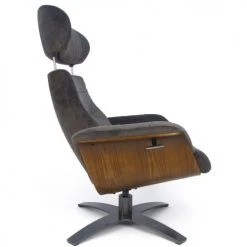 My New Design Fauteuils Fauteuil Velours Et Chêne Naturel - Velours Brun -Chaise Soldes 2024 fauteuil velours et chene naturel velours brun 4