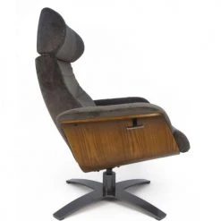 My New Design Fauteuils Fauteuil Velours Et Chêne Naturel - Velours Brun -Chaise Soldes 2024 fauteuil velours et chene naturel velours brun 5