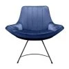 Artecosy Fauteuils Fauteuil Velours Et Métal Noir Bleu