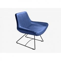 Artecosy Fauteuils Fauteuil Velours Et Métal Noir Bleu -Chaise Soldes 2024 fauteuil velours et metal noir bleu 2