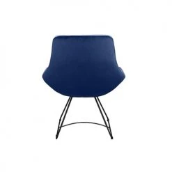 Artecosy Fauteuils Fauteuil Velours Et Métal Noir Bleu -Chaise Soldes 2024 fauteuil velours et metal noir bleu 4