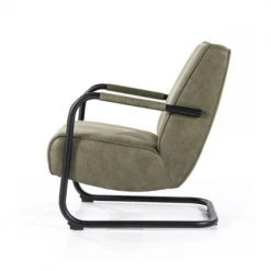 Meubles & Design Fauteuils Fauteuil Vintage Accoudoirs Métal En Simili Vert -Chaise Soldes 2024 fauteuil vintage accoudoirs metal en simili vert 3