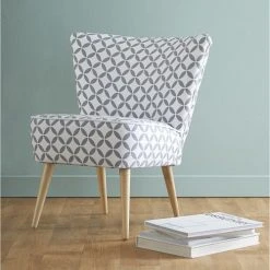 Maisons Du Monde Fauteuils Fauteuil Vintage En Coton à Motifs Gris Et Blancs -Chaise Soldes 2024 fauteuil vintage en coton a motifs gris et blancs 1000 14 10 138836 4