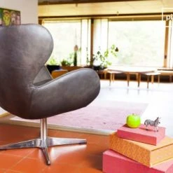 PIB Fauteuils Fauteuil Vintage En Cuir Marron -Chaise Soldes 2024 fauteuil vintage en cuir marron 5