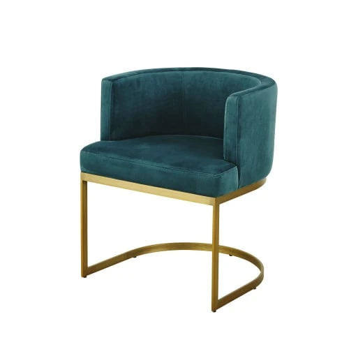 Fauteuil vintage en velours bleu canard Maisons Du Monde Assises Fauteuil Vintage En Velours Bleu Canard -Chaise Soldes 2024 fauteuil vintage en velours bleu canard 1000 13 22 187761 1
