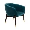 Dutchbone Fauteuils Fauteuil Vintage En Velours Bleu Canard