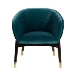 Dutchbone Fauteuils Fauteuil Vintage En Velours Bleu Canard -Chaise Soldes 2024 fauteuil vintage en velours bleu canard 2