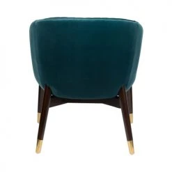 Dutchbone Fauteuils Fauteuil Vintage En Velours Bleu Canard -Chaise Soldes 2024 fauteuil vintage en velours bleu canard 5