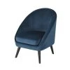 Maisons Du Monde Fauteuils Fauteuil Vintage En Velours Bleu Nuit Et Hévéa Massif