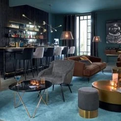 Maisons Du Monde Fauteuils Fauteuil Vintage En Velours Gris Et Métal -Chaise Soldes 2024 fauteuil vintage en velours gris et metal 1000 16 20 165783 13