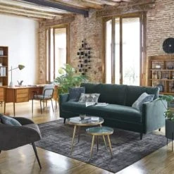 Maisons Du Monde Fauteuils Fauteuil Vintage En Velours Gris Et Métal -Chaise Soldes 2024 fauteuil vintage en velours gris et metal 1000 16 20 165783 14